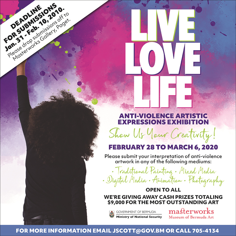 Live Love Life Anti Violence Artistic Expressions Exhibition Bermuda Jan 2020
