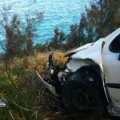 Car Crashed Over Railings on North Shore