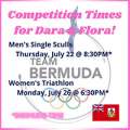 Flora Duffy & Dara Alizadeh Competition Times