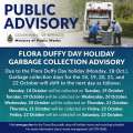 Flora Duffy Day Holiday Garbage Collection