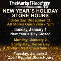 MarketPlace New Year’s Holiday Store Hours