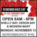 MarketPlace Stores Remembrance Day Hours