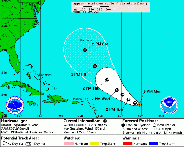 hurricane igor bda chart 2010 2