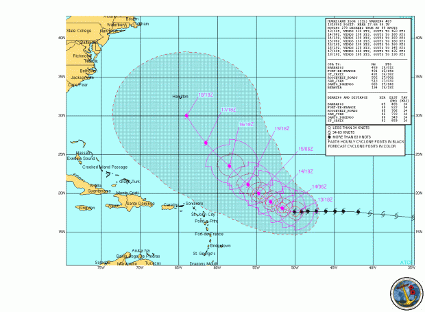hurricane igor bda chart 2010
