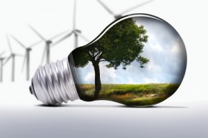 green lightbulb environment electricity