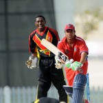 Bermuda's Chris Foggo is caught and bowled by PNG's man of the match, Mahuru, Dai for 41