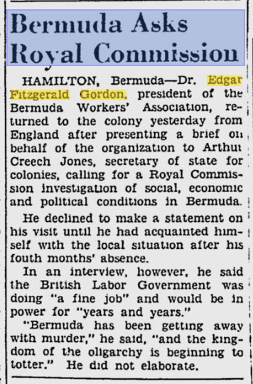 Article in a Canadian newspaper in 1947