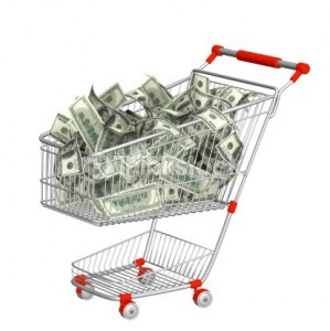 shopping cart retail money
