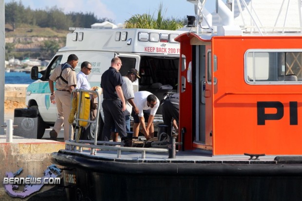 Injured Crewmember Green Lake Pilot Boat St. George Bermuda June 29 2011 - 1_wm