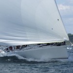2012 Newport Bermuda Yacht Race -start in Narragansett Bay. . George David's 90ft maxi Rambler leads Class 10 away