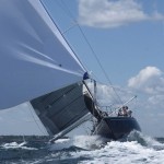 2012 Newport Bermuda Yacht Race -start in Narragansett Bay. Carina - Rives Potts, making the most of the blustery conditions