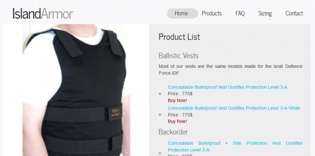 Bermuda Website Launches Offering Bullet Proof Vests