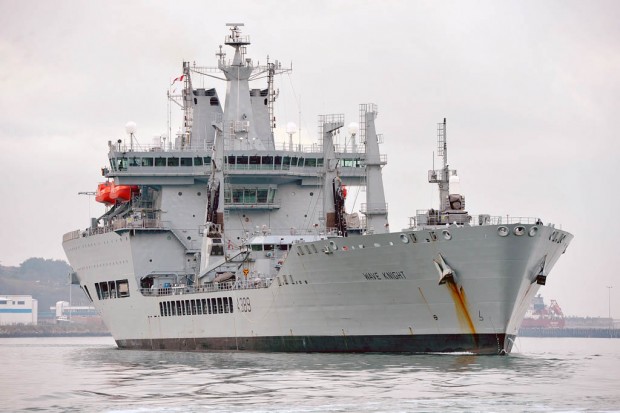 RFA WAVE KNIGHT DEPARTING PORTLAND HARBOUR FOR APT (NORTH)