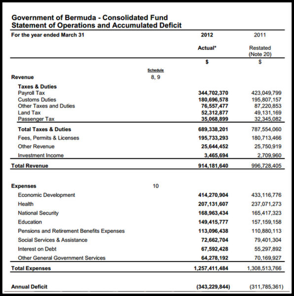 Document: Government Financial Statements - Bernews