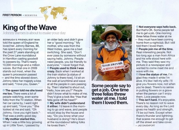 Johnny Barnes Islands Magazine July 2013