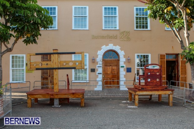 St Georges Town Square Stocks Bermuda, August 21 2013-22