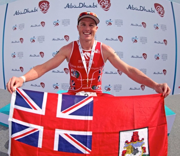 tyler butterfield with flag