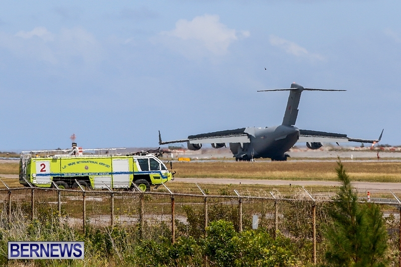 Royal Air Force C17 Emergency Plane Landing Bermuda, May 11 2014-19