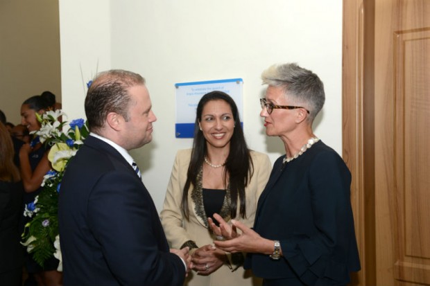 Alison Hill CEO of The Argus Group with Malta's Prime Minister Dr