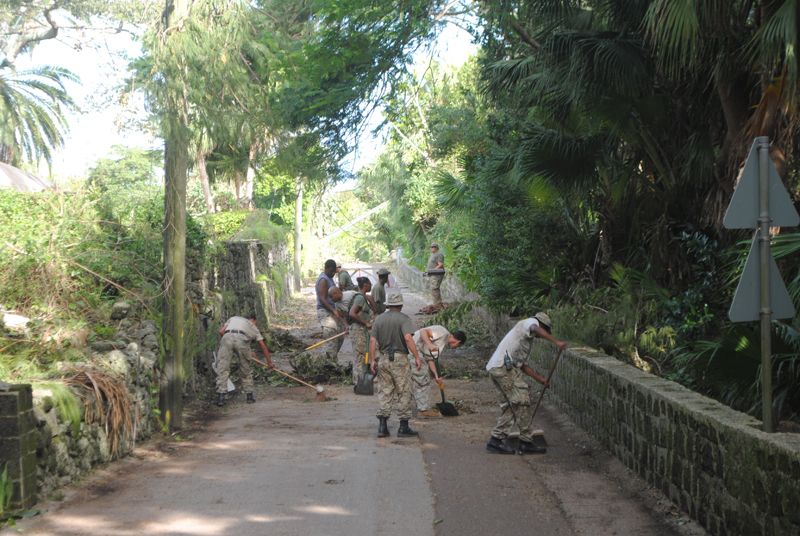 Regiment soldiers clear a stretch of Ord Road
