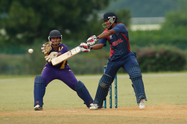 Gyanendra Malla plays to the boundary