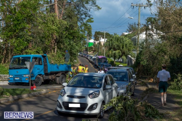 Traffic backed up Bermuda Oct 13 666