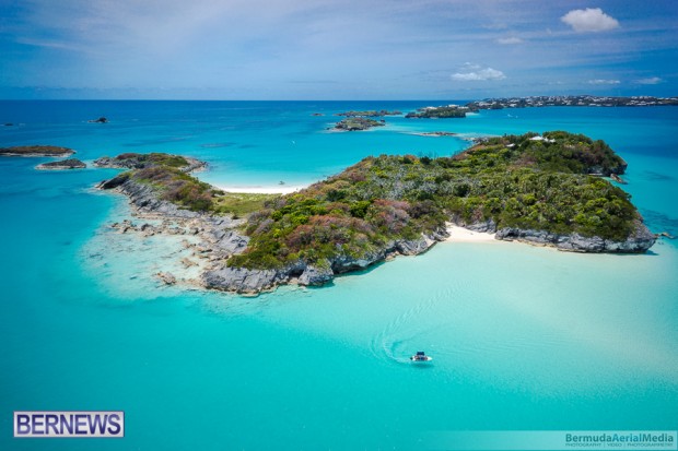 aerial shot of Bermuda Nonsuch island