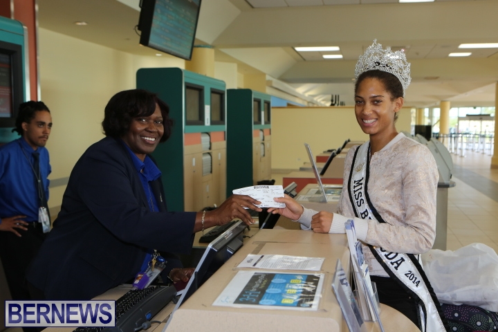 Miss Bermuda 2014 leaving for Miss World