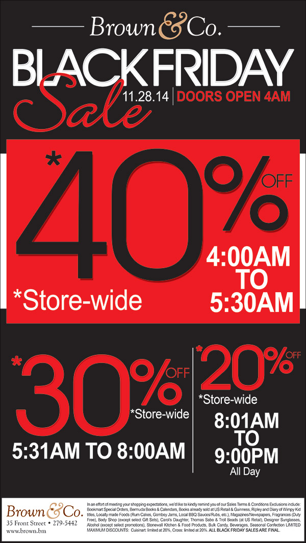 2014 Black Friday Sales, Store Opening Hours Bernews