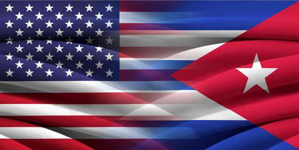 Cuba USA flag banner