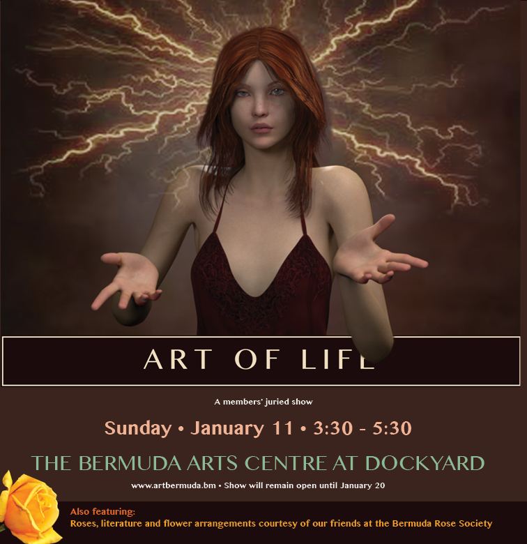 art of life invite with rose