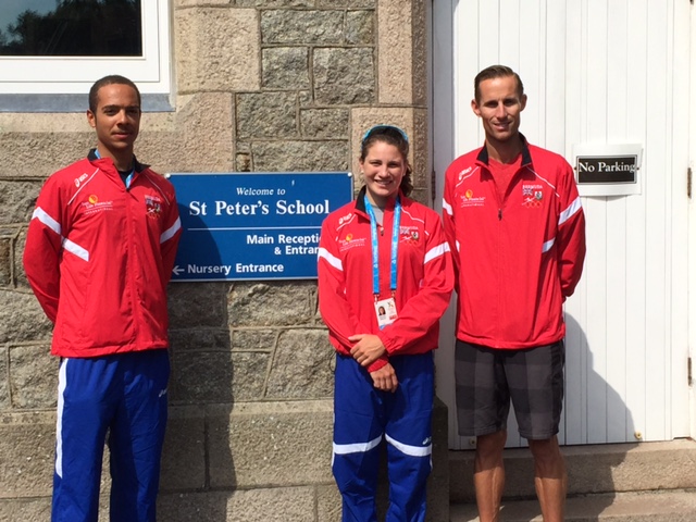 Three of Bermuda's top athletes visited local primary school St Peter's July 1 2015