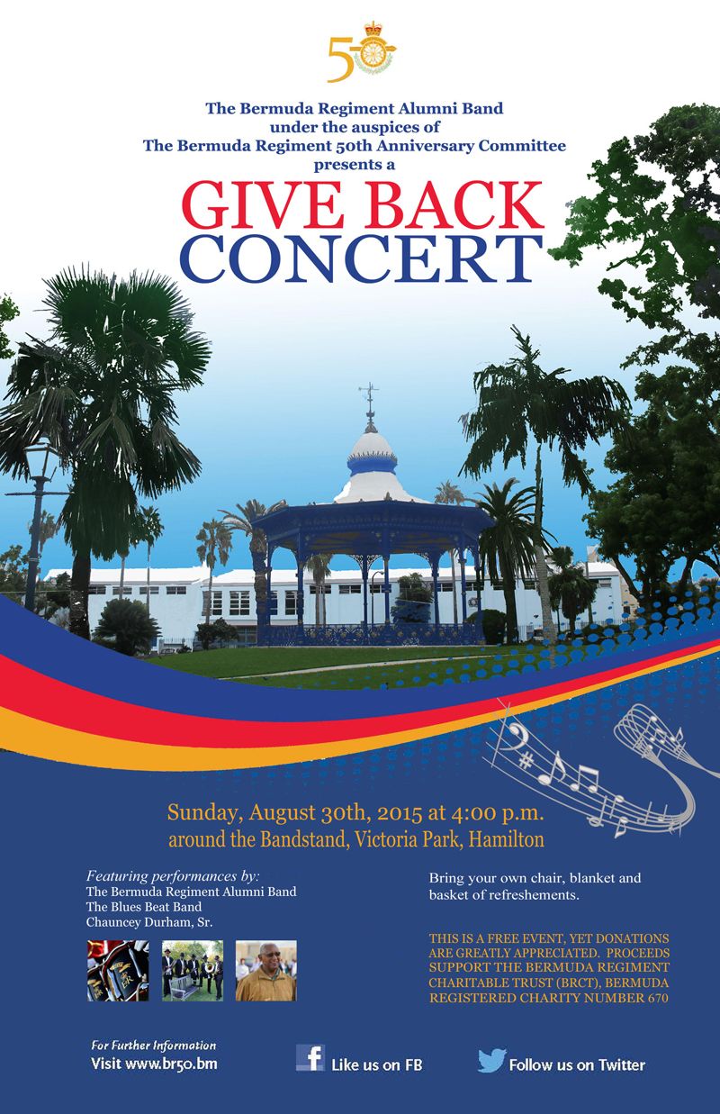 Bermuda Regiment Alumni Band to Host Free Give Back Concert in Victoria Park poster