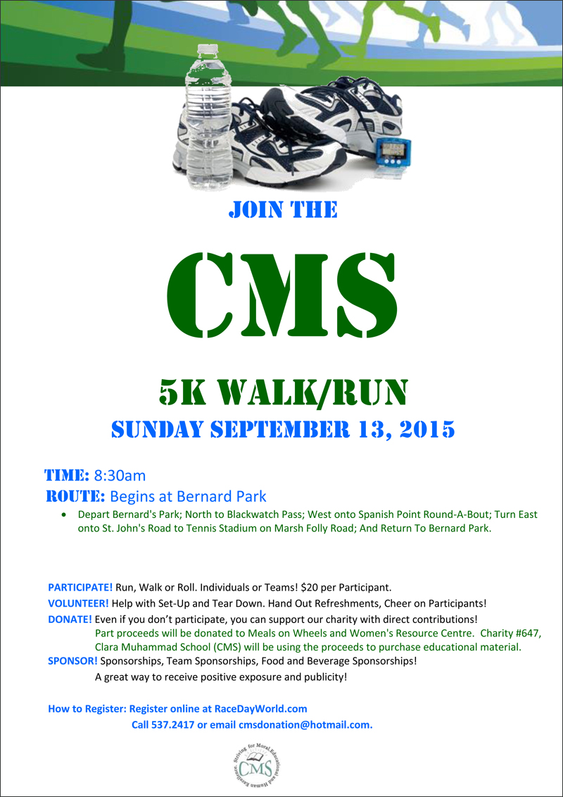 CMS 5k walk or run september 13 2015 Flyer