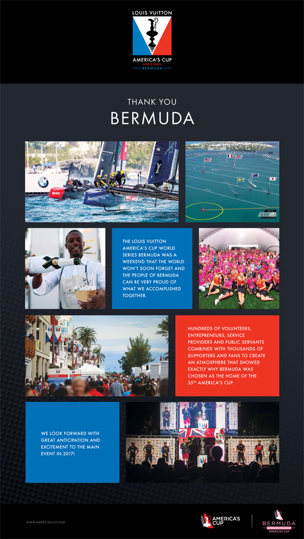 Bernews Thank You October 2015 Americas Cup