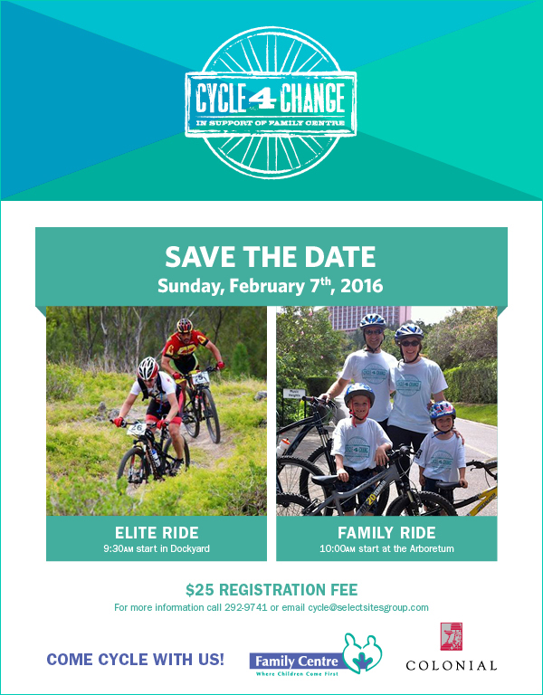 cycle for change save the date Bermuda Feb 4 2016