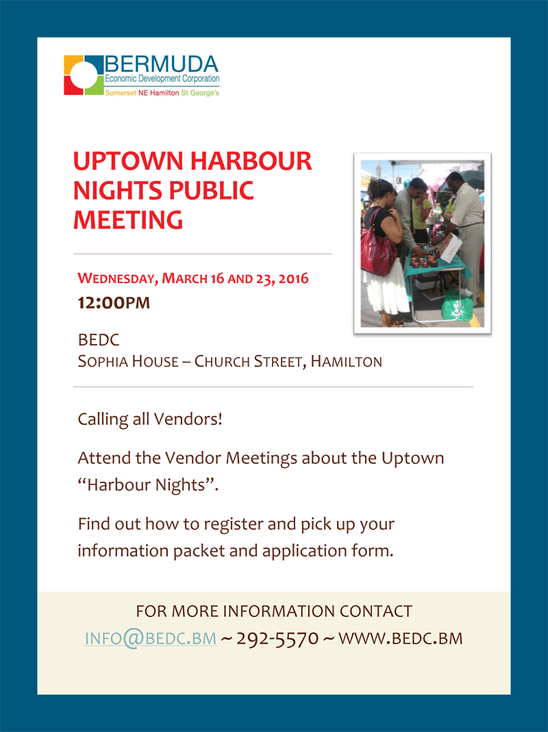 UPTOWN HARBOUR NIGHTS Lunch time meeting Bermuda March 14 2015