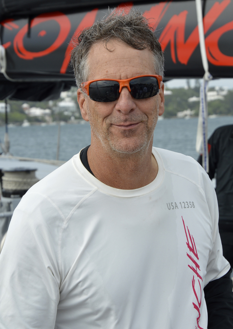 016 Newport Bermuda Yacht Race finish.  Stan Honey, "the best navigator in the world" according to COMANCHE skipper Ken Read after setting a new elapsed n time  record of 34h 52m 53s,  to break the previous record set by RAMBLER IN 2012  by more than 4h 3