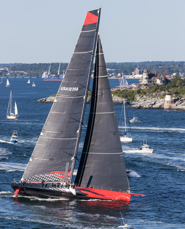 2016 Newport Bermuda Yacht Race finish.  COMANCHE crew led by skipper Ken Read set a new elapsed  time  record of 34h 52m 53s, breaking the previous record set by RAMBLER IN 2012  by more than 4h 36s.