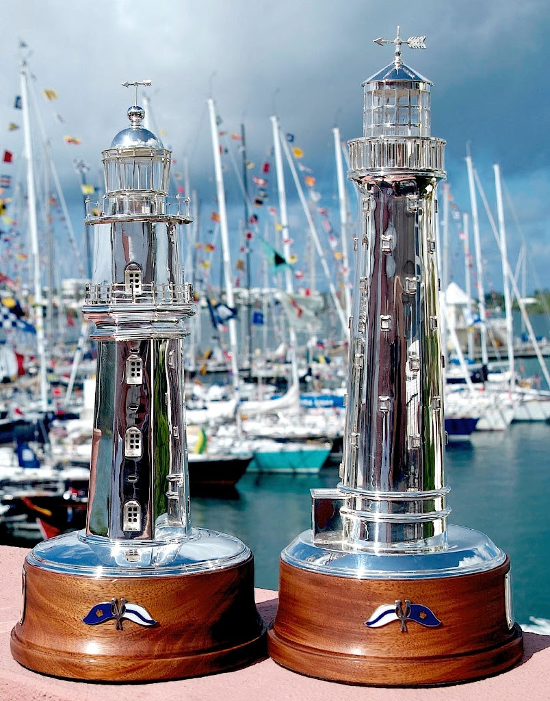 The St David's Lighthouse Trophy (L) and the Gibbs Hill Trophy  Bermuda June 21 2016