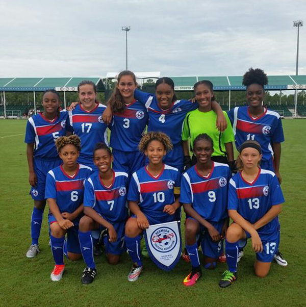 Bermuda U15 girls football team aug 16