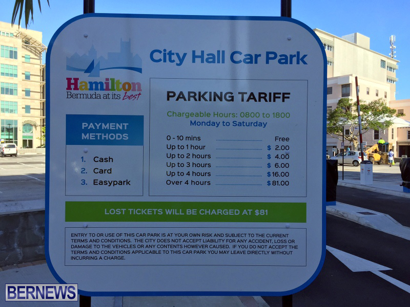 City Hall Car Park Pay Signs Bermuda August 2016 (1)