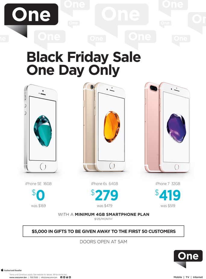One Black Friday iPhone Bermuda Nov 24 2016