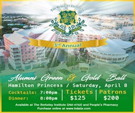 Berkeley Institute Green and Gold Ball Bermuda February 2017