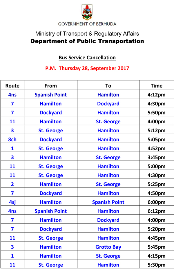 Bus Service Cancellations Thursday 28-9-2017-2