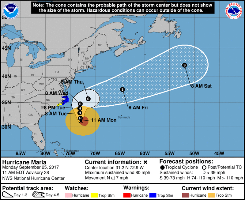 Hurricane Maria Is “Potential Threat To Bermuda” - Bernews