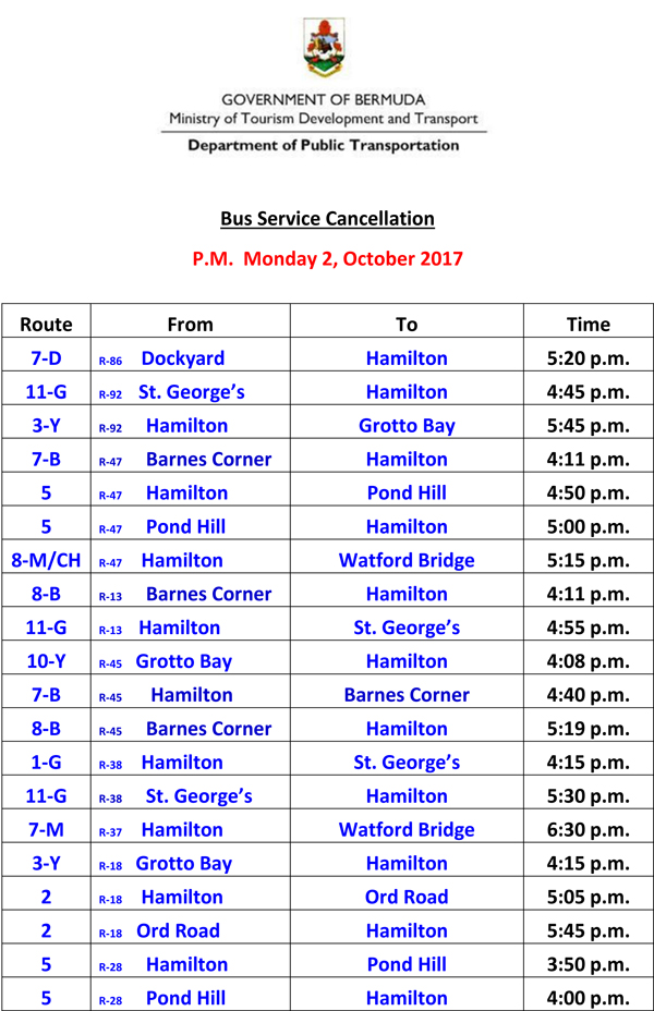 Bus Service Cancellation Monday 2-10-2017-2