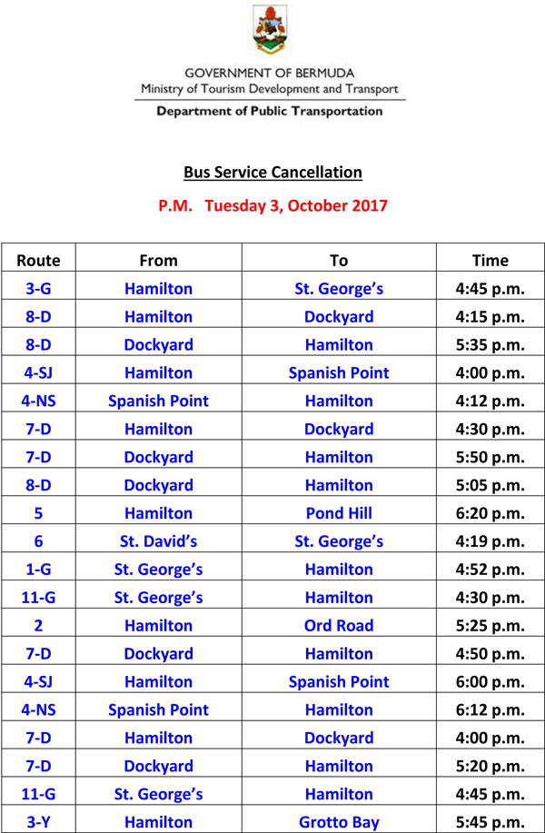 Bus Service Cancellation Tuesday 3-9-2017-2