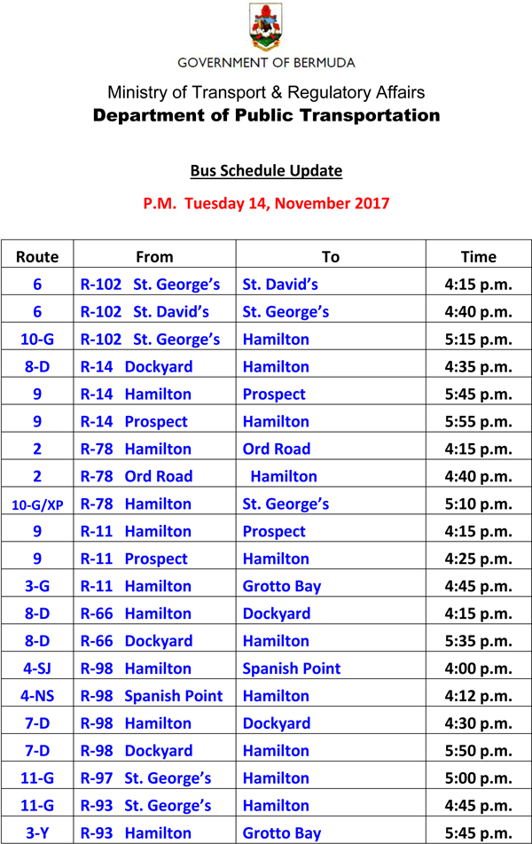Bus Scheduel Update Tuesday 14 November 2017-1
