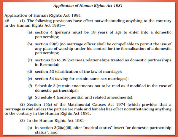 Application of Human Rights Act 1981 4